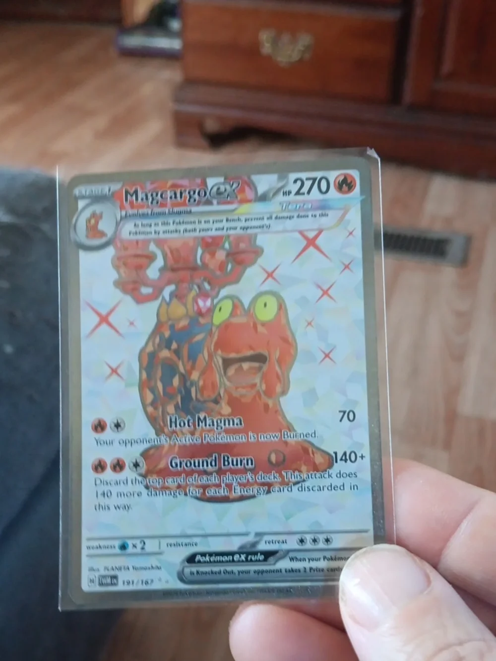 Magcargo EX Pokémon Holo Card - Red & Orange